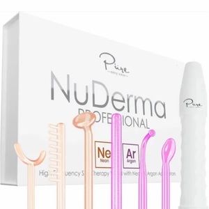 NuDerma high frequency skin therapy wand with Neon and Argon applicators.